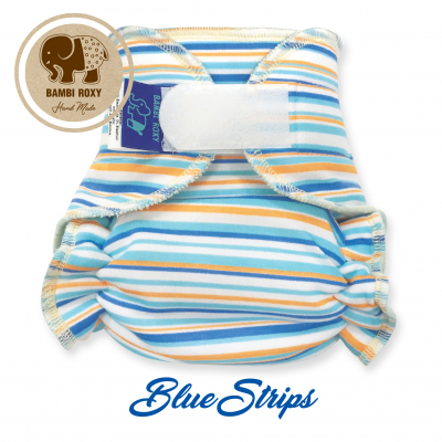 Cloth diaper 1-size (velcro) - Blue Strips BRZ4