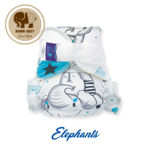 Novorozenecká kalhotková  - Elephants on White 2-NOH-063