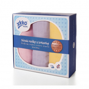 Osušky z biobavlny XKKO Organic 90x100 Staré časy - Pastels For Girls CTN090010